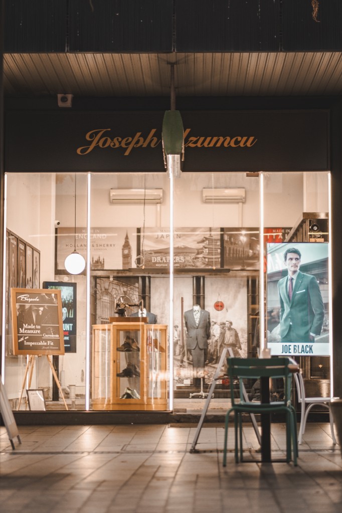 Joseph Uzumcu showroom at night — Gawler Place, Adelaide