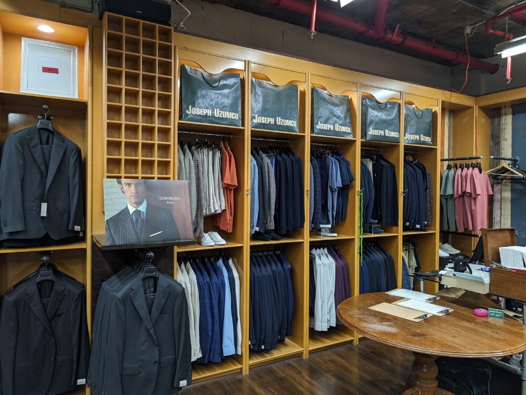 Joseph Uzumcu menswear collection with Corneliani suiting and tailoring accessories
